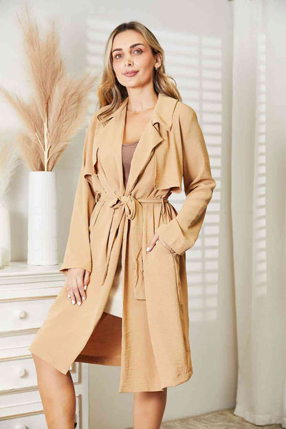 Tied Trench Coat with Pockets