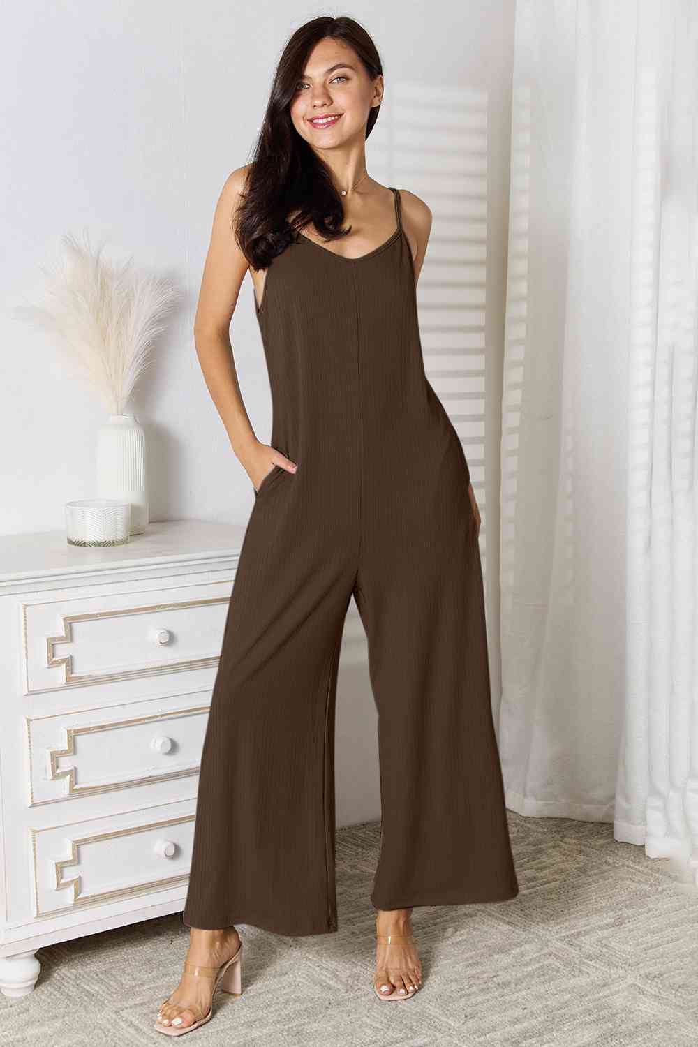 Spaghetti Strap V-Neck Jumpsuit