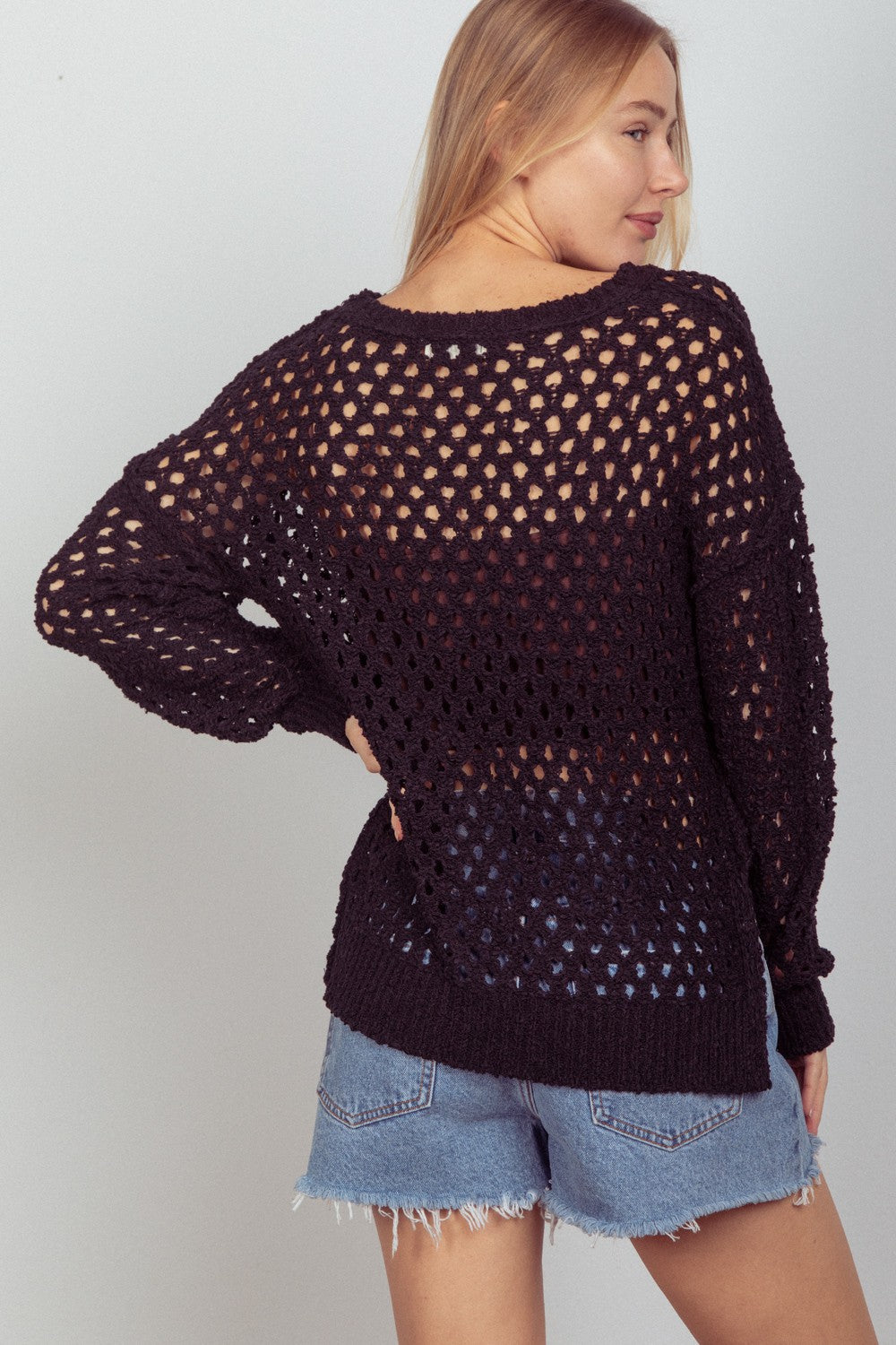 Openwork Slit Knit Cover Up