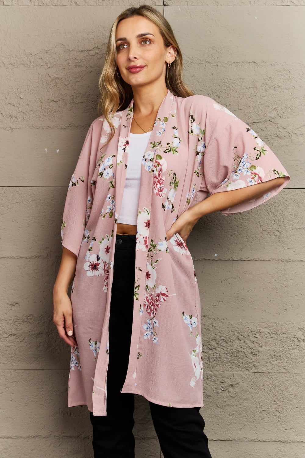 Aurora Rose Floral Kimono