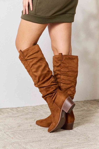 Block Heel Knee High Boots