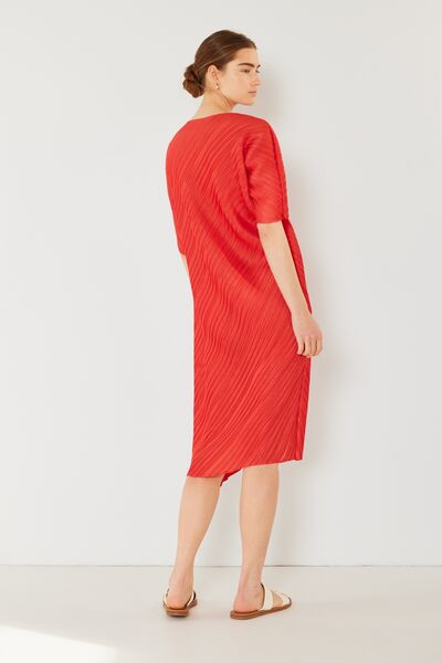 Pleated Dolman Sleeve Dress