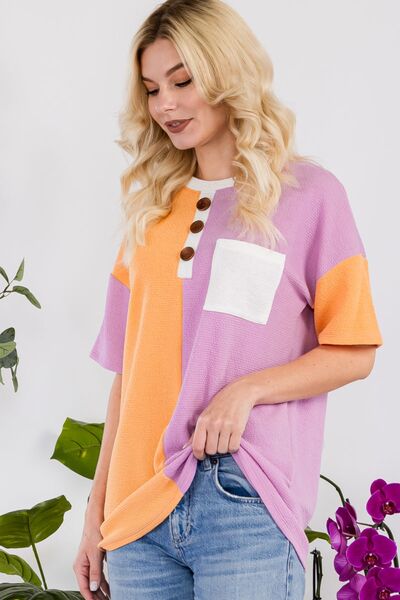 Color Block Short Sleeve T-Shirt