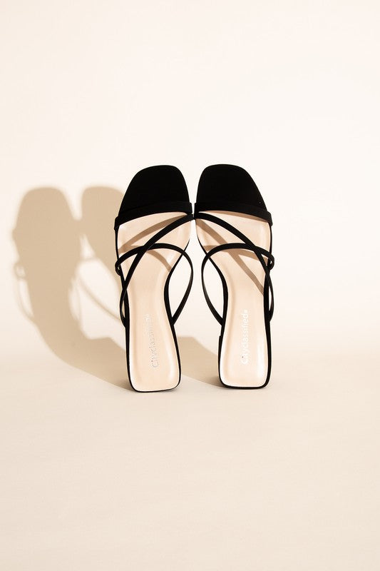 CRIMP-S MULE SANDAL HEELS