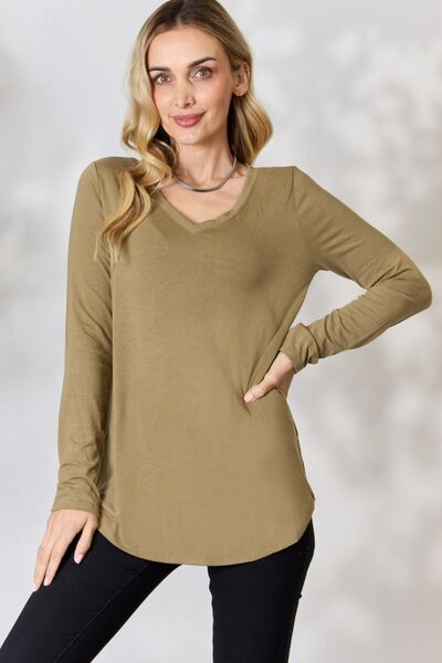 V-Neck Long Sleeve T-Shirt