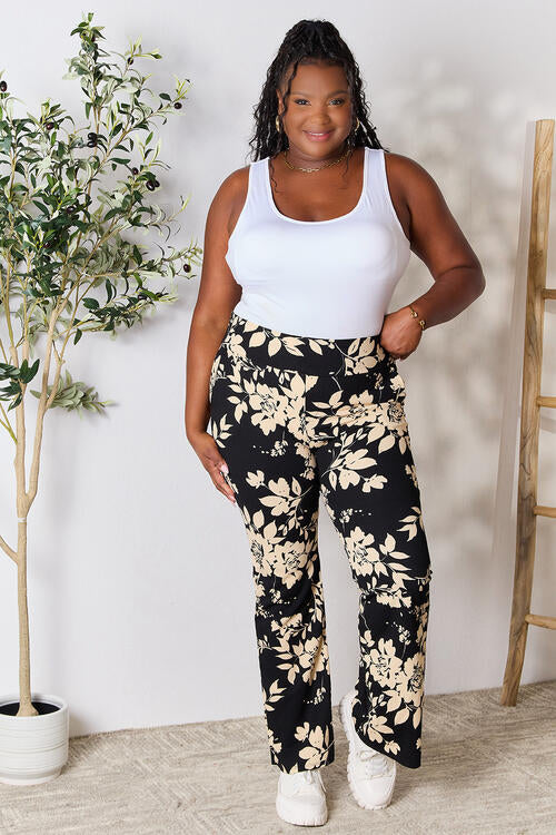 High Waist Floral Flare Pants