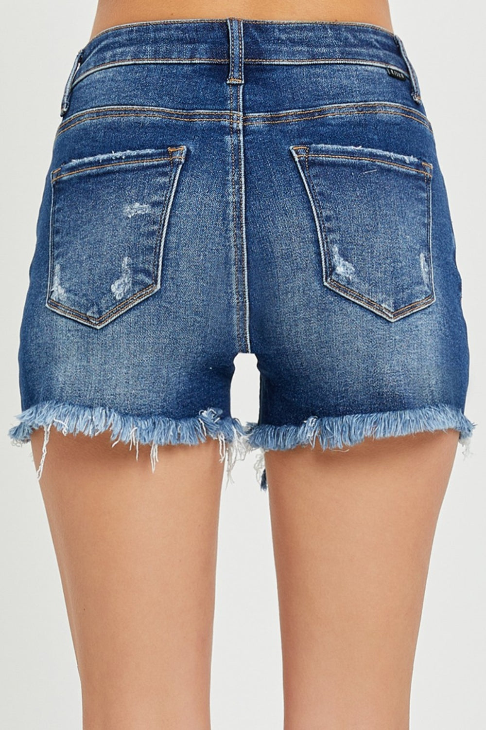 RISEN High Rise Distressed Denim Shorts