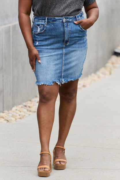 Risen Denim Mini Skirt