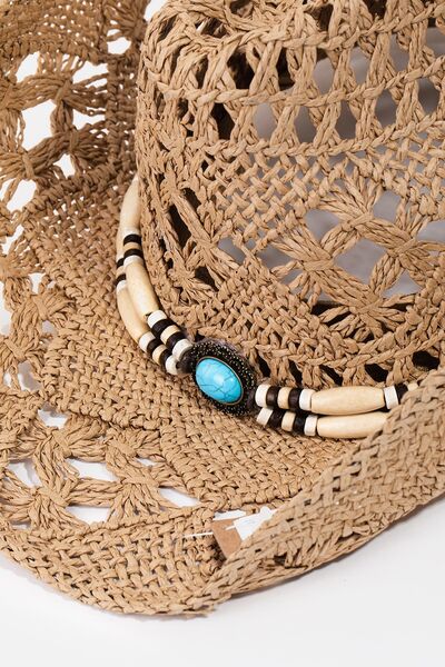 Cutout Strap Weave Straw Hat