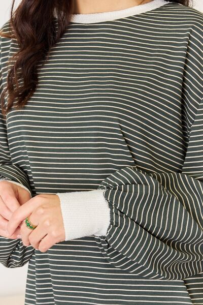 Oversized Striped Contrast T-Shirt