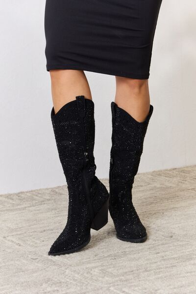 Rhinestone Knee High Cowboy Boots