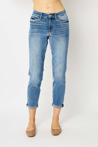 Judy Blue Cuffed Hem Slim Jeans