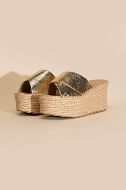 PARTNER-S RAFFIA PLATFORM SLIDES