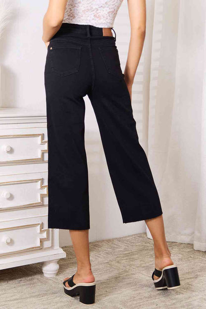 Judy Blue High Waist Wide Leg Cropped Jeans