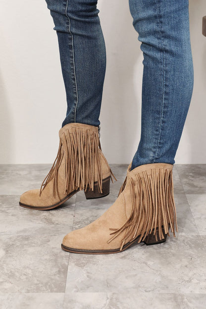 Wild Diva Legend Women's Fringe Cowboy Western Ankle Boots