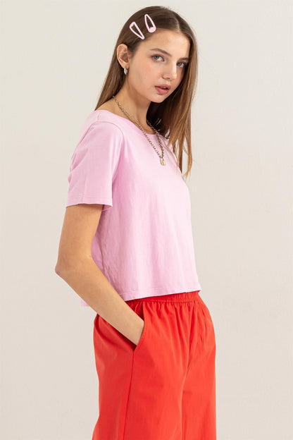 Round Neck Cropped T-Shirt