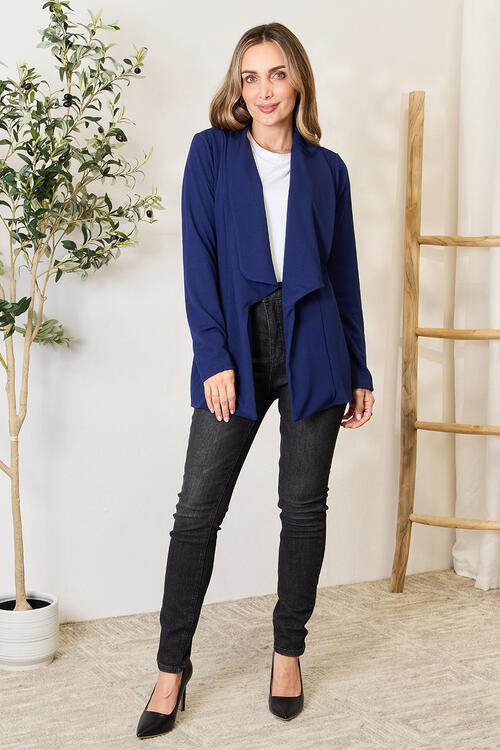 Statement Neck Open Front Blazer