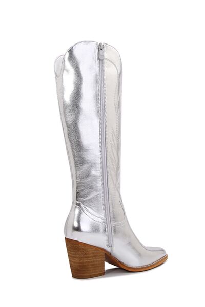 Metallic Knee High Cowboy Boots