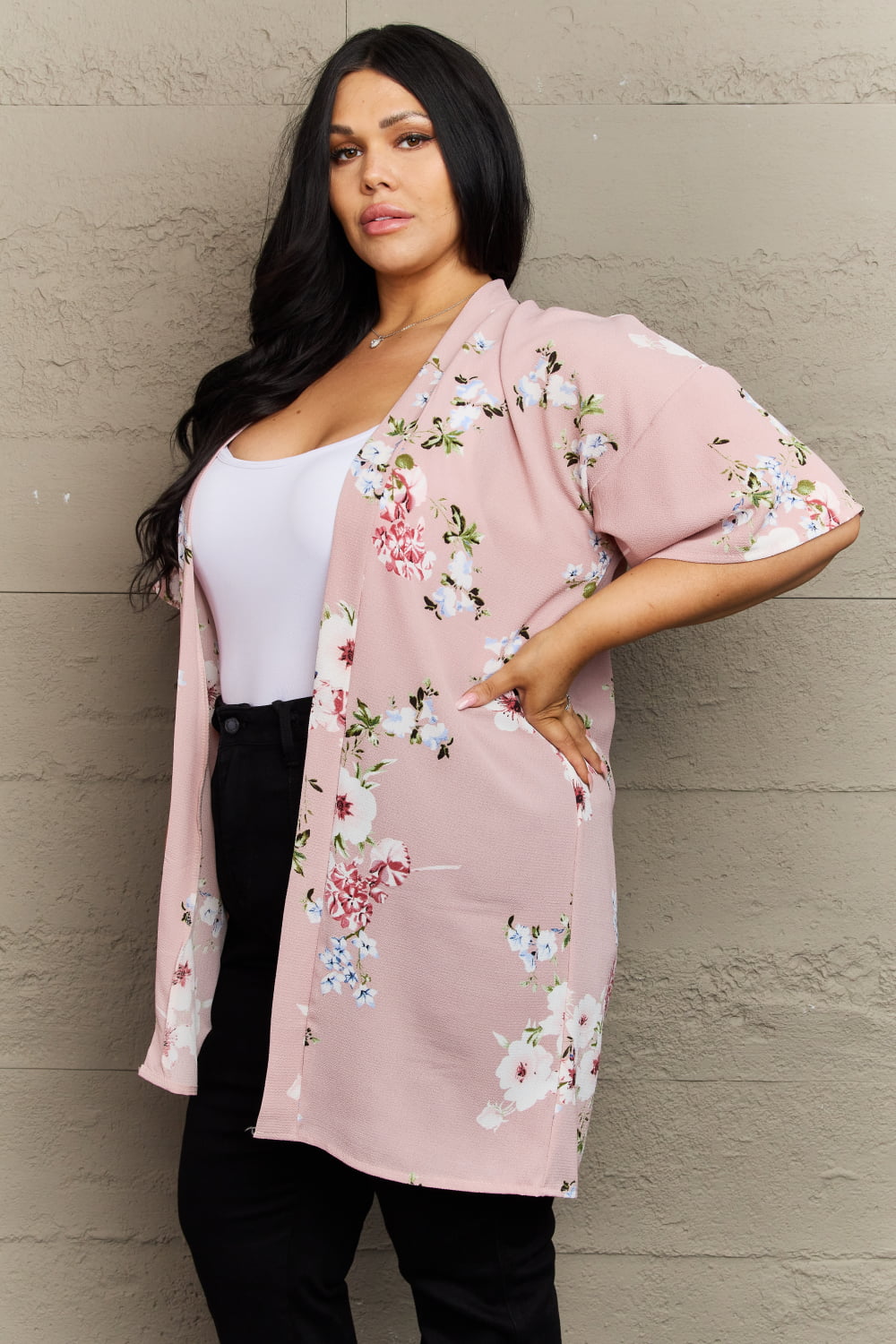 Aurora Rose Floral Kimono