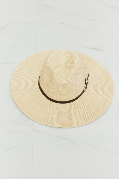 Boho Summer Straw Fedora Hat