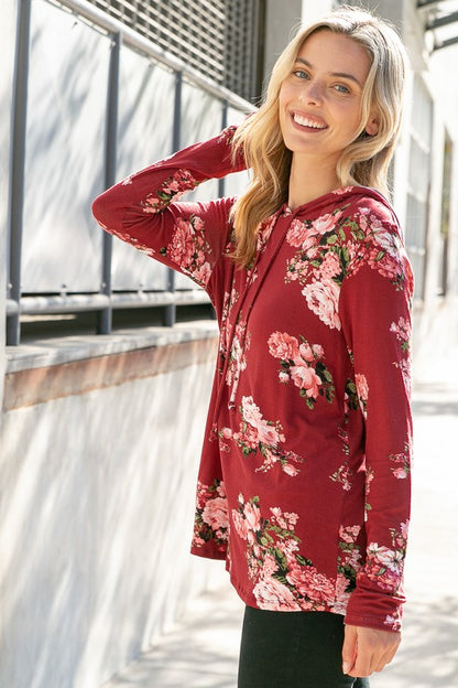 PLUS FLORAL PRINT SWEARTSHIRT