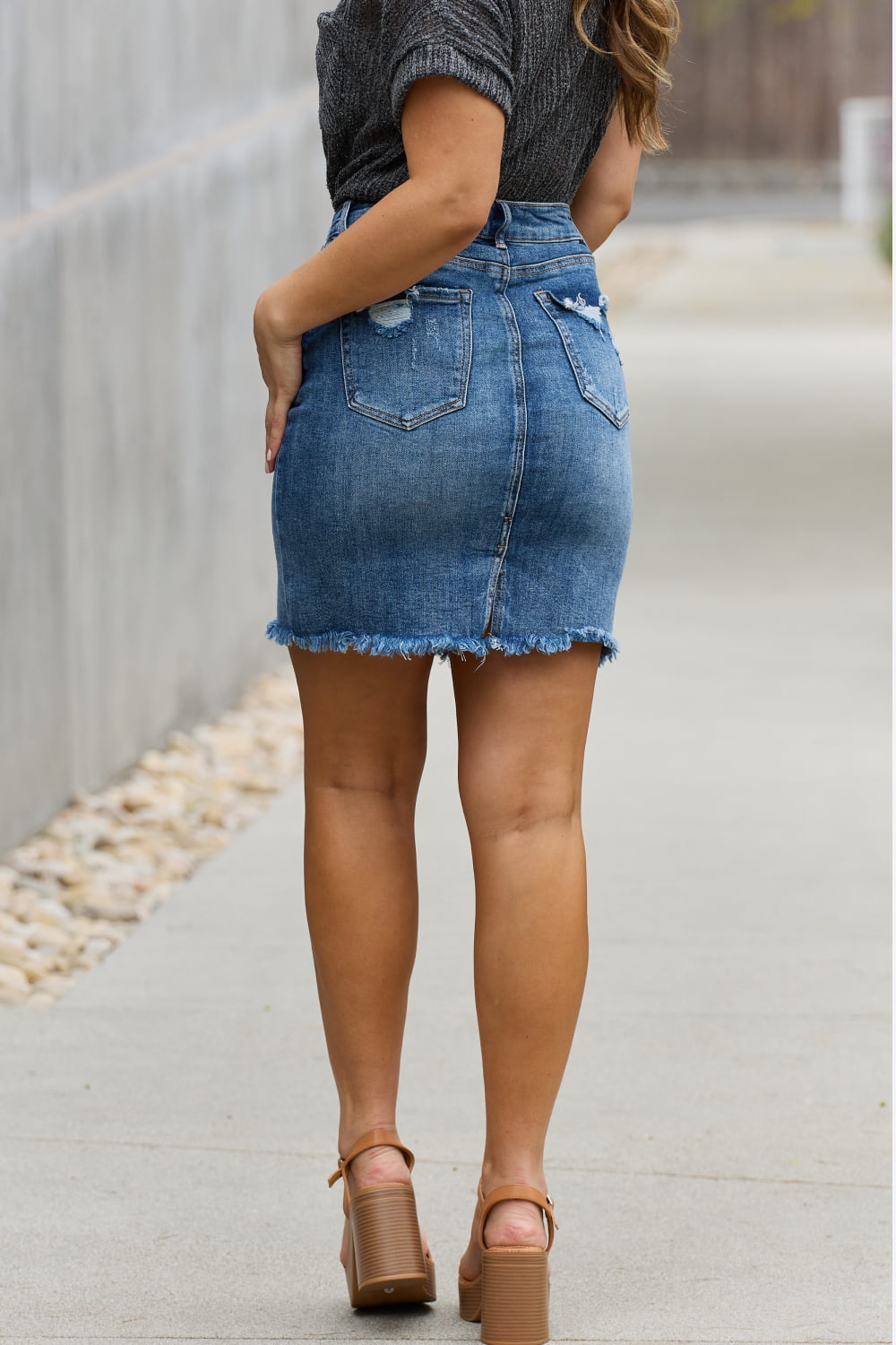 Risen Denim Mini Skirt