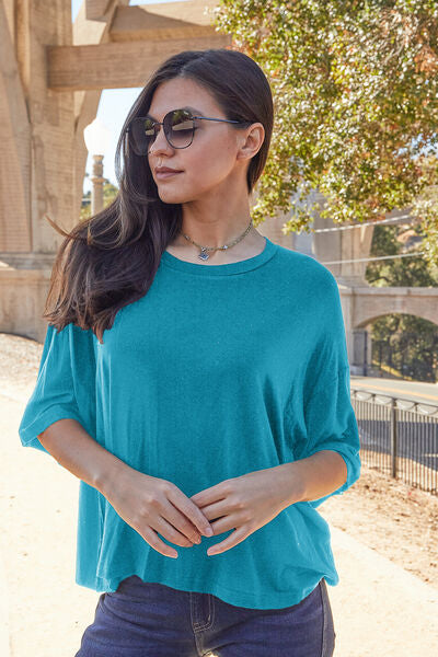 Round Neck Drop Shoulder T-Shirt