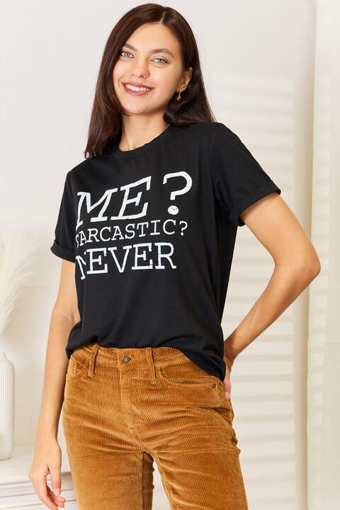 Letter Graphic Round Neck T-Shirt