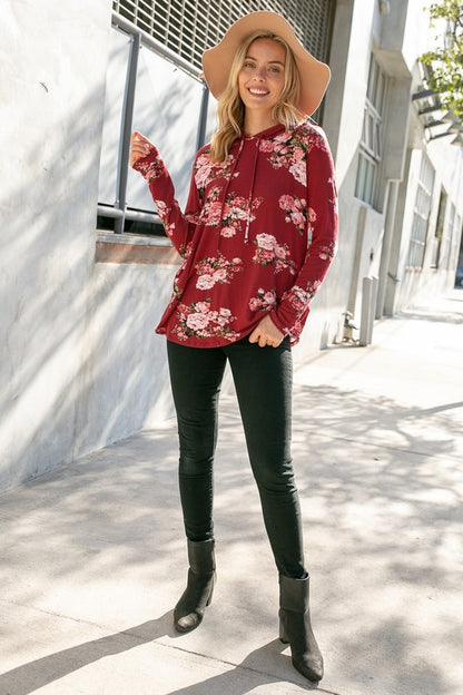 PLUS FLORAL PRINT SWEARTSHIRT