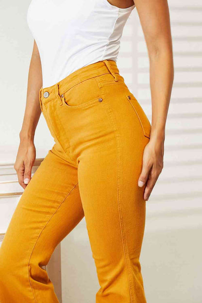 Judy Blue High Waist Tummy Control Garment Dyed Flare Jeans