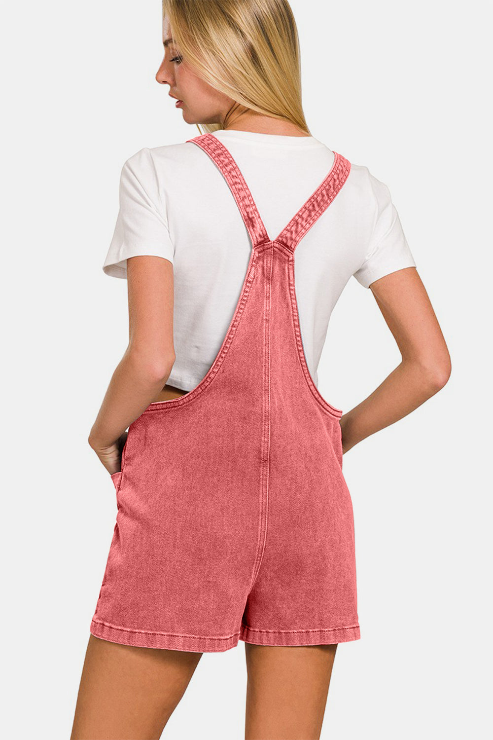 Washed Knot Strap Rompers