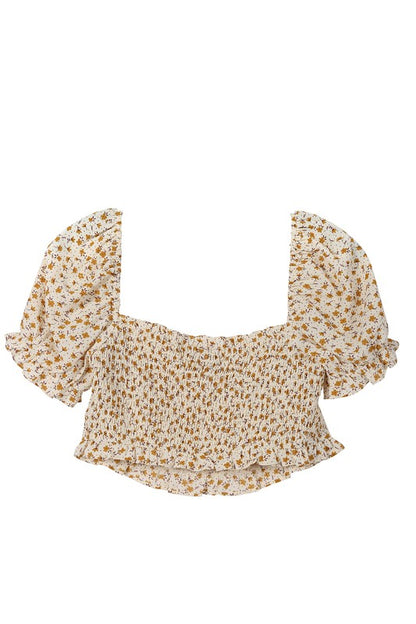 SS puff dressy crop top