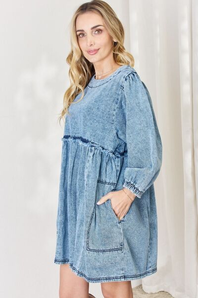 Oversized Denim Babydoll Dress