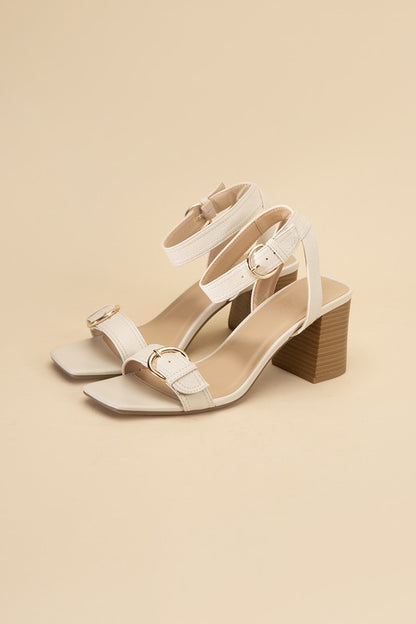 TREATY-S BUCKLE SANDAL HEELS